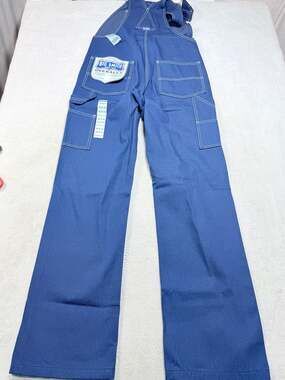 Big Smith Bib Overalls Mens Blue Cotton Carpenter Workwear Heritage NWT Sz 32x34